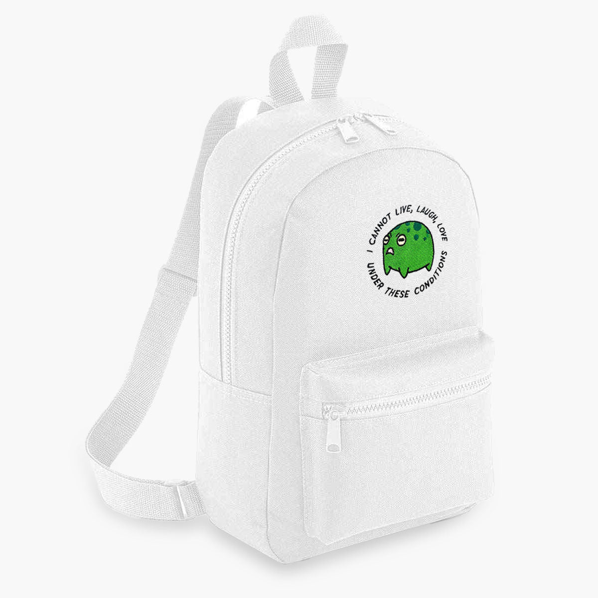 Angry Frog Embroidered Mini Backpack