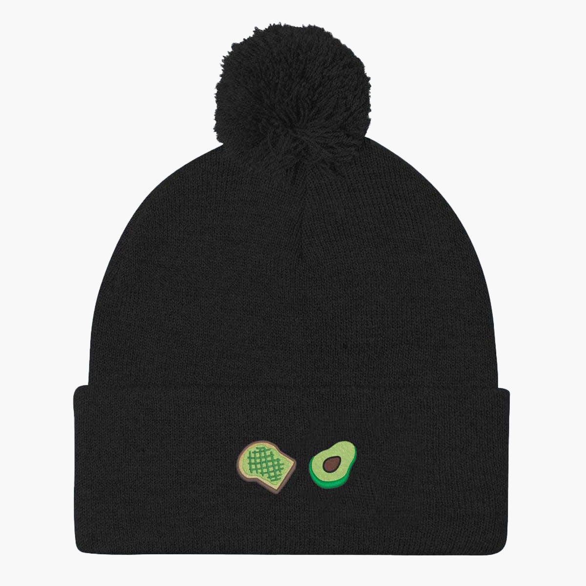 Avocado Toast Embroidered Pom Pom Beanie