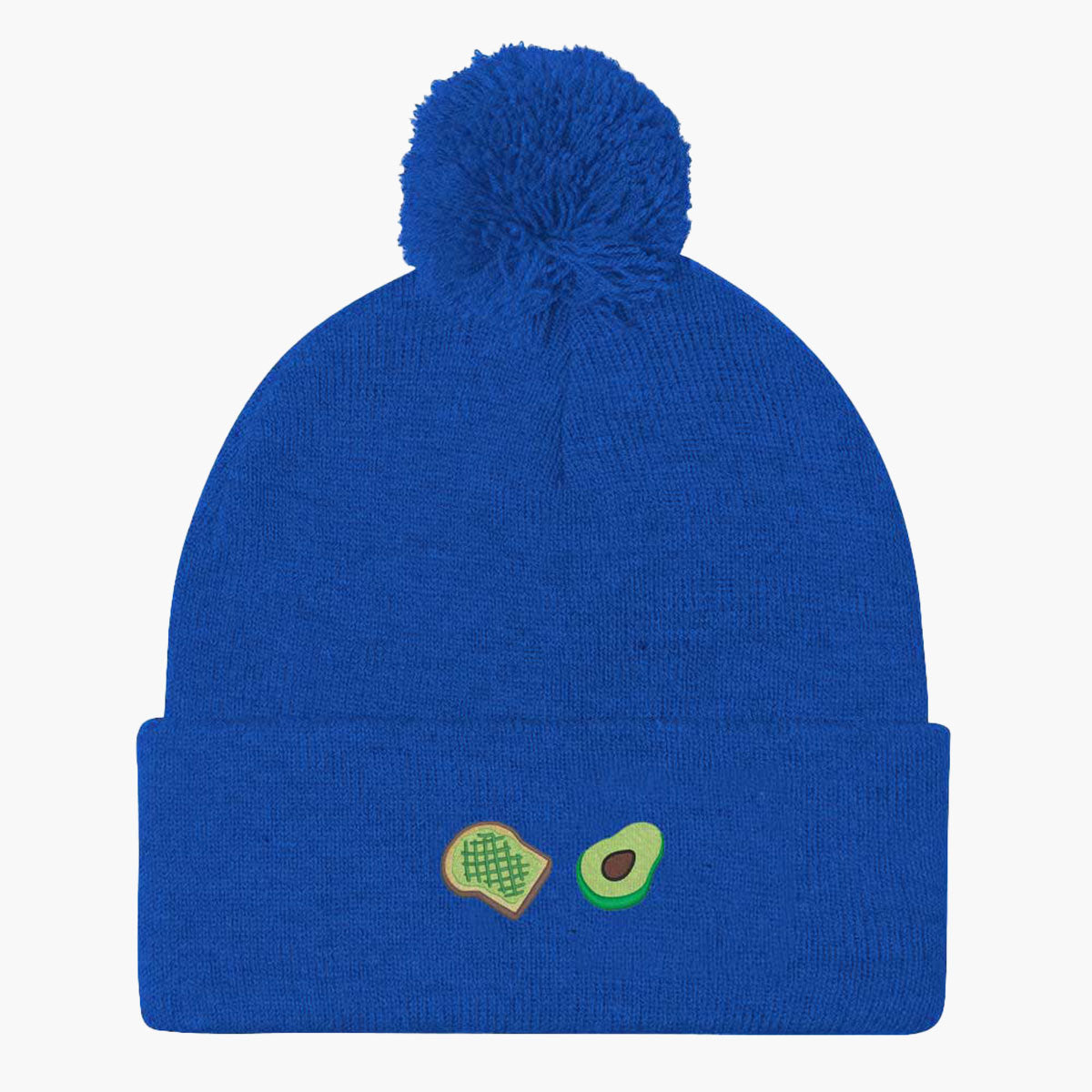 Avocado Toast Embroidered Pom Pom Beanie