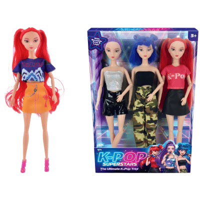 3 Pack K-POP Superstars Dolls 11.5"