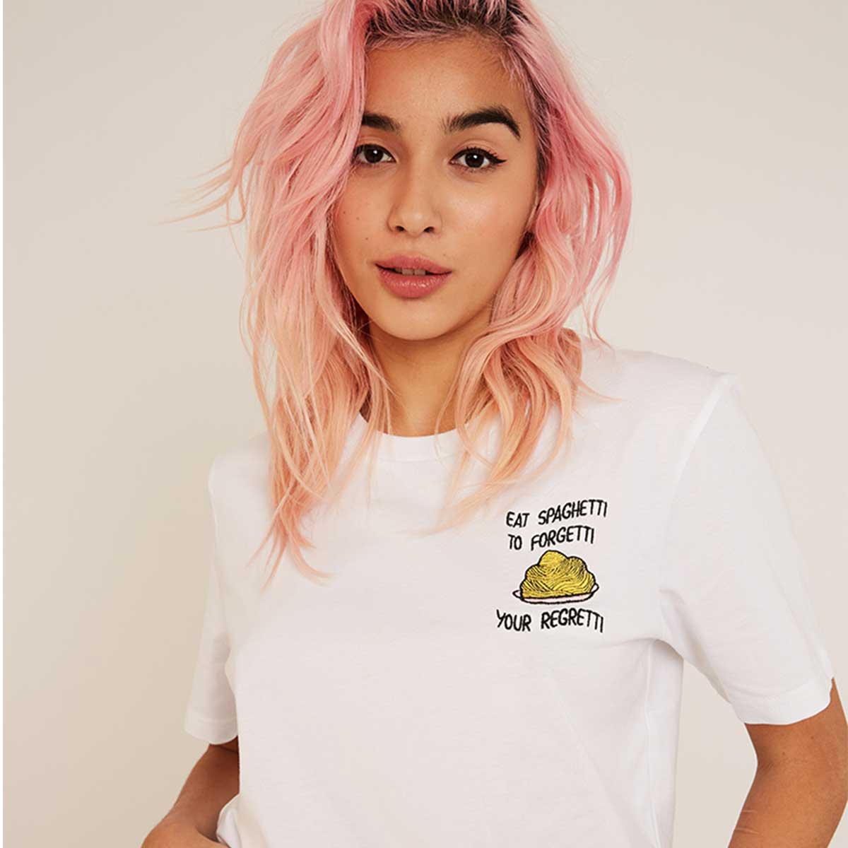 Eat Spaghetti Embroidered T-Shirt (Unisex)