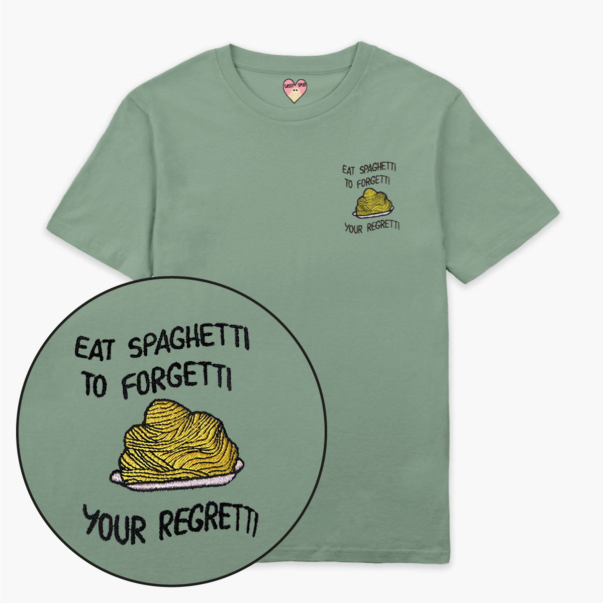 Eat Spaghetti Embroidered T-Shirt (Unisex)