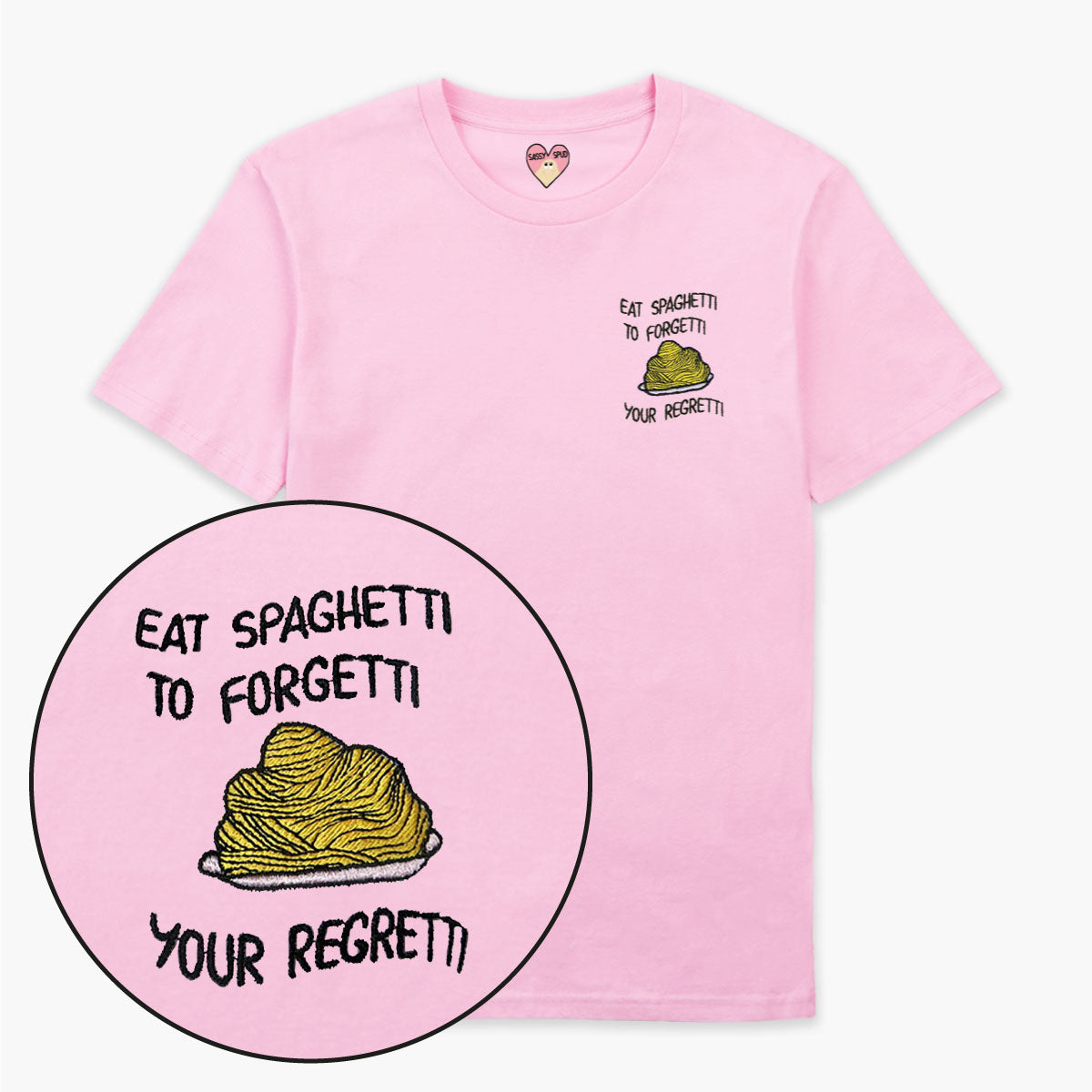 Eat Spaghetti Embroidered T-Shirt (Unisex)