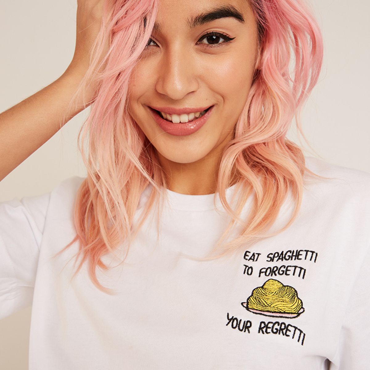 Eat Spaghetti Embroidered T-Shirt (Unisex)