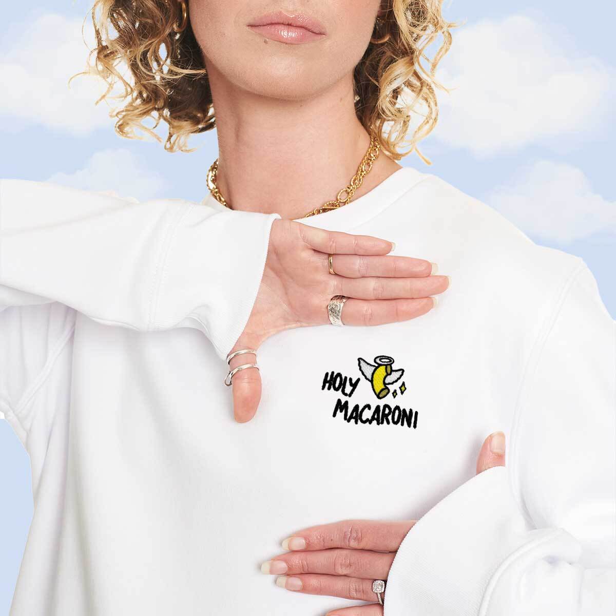 Holy Macaroni Embroidered Sweatshirt (Unisex)