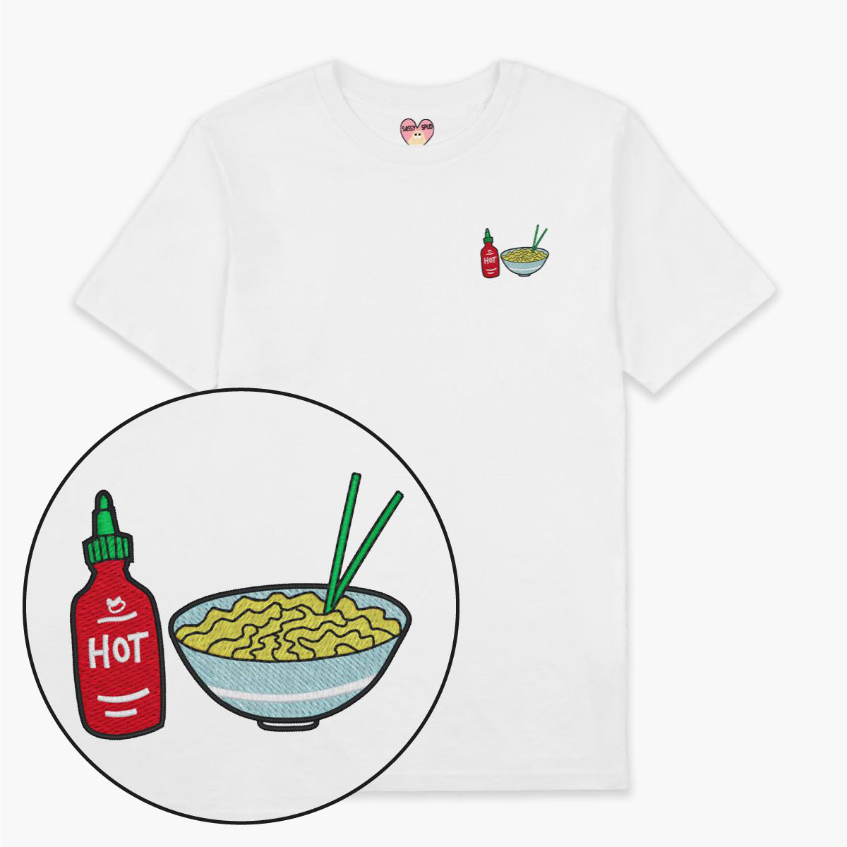 Hot Noodles Embroidered T-Shirt (Unisex)