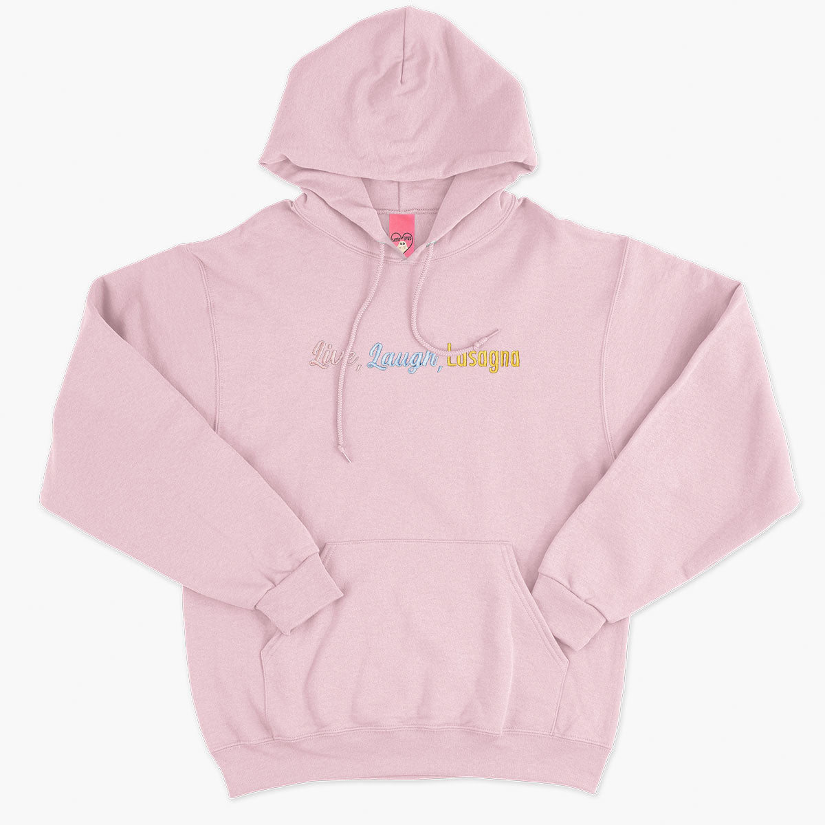 Live Laugh Lasagna Embroidered Hoodie (Unisex)