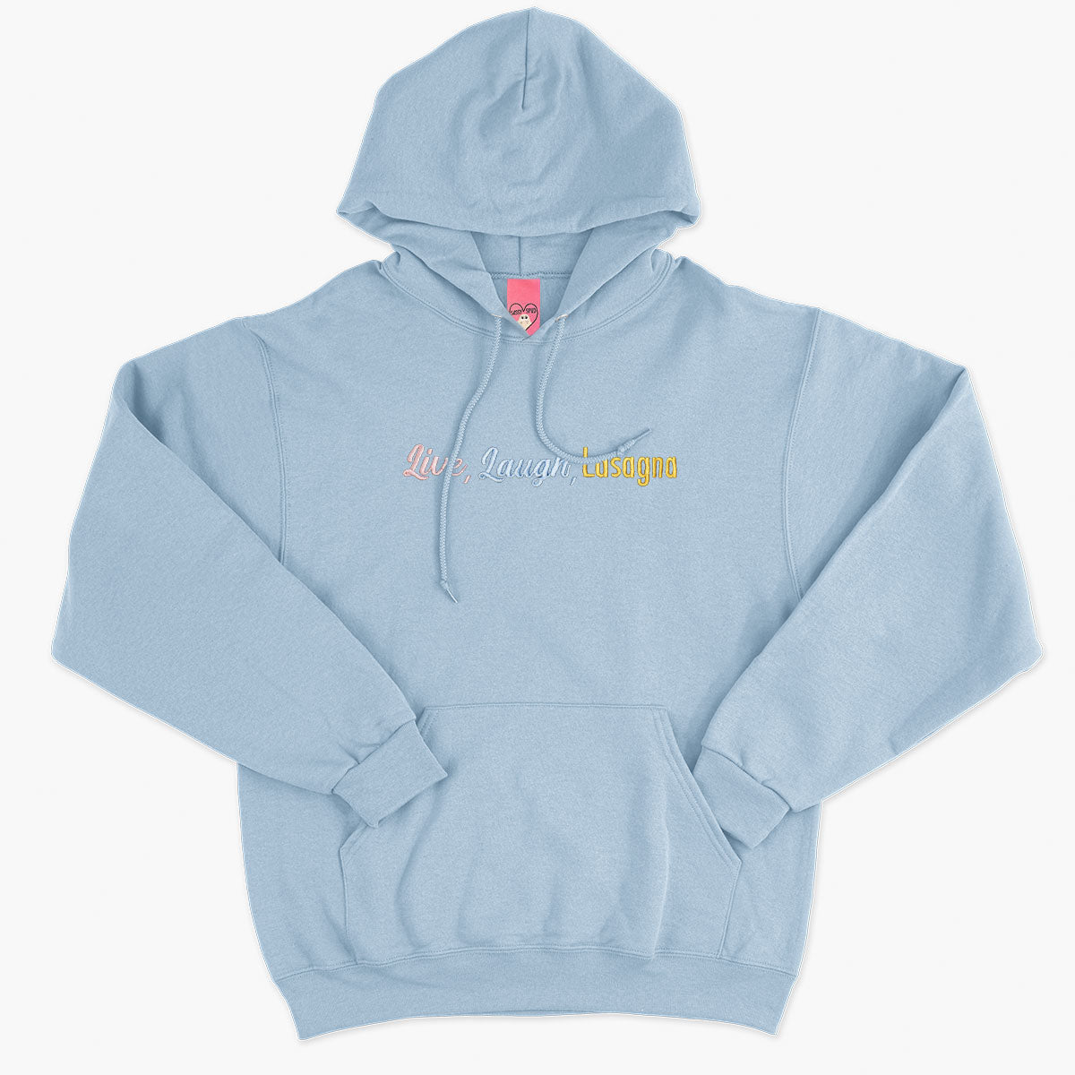 Live Laugh Lasagna Embroidered Hoodie (Unisex)