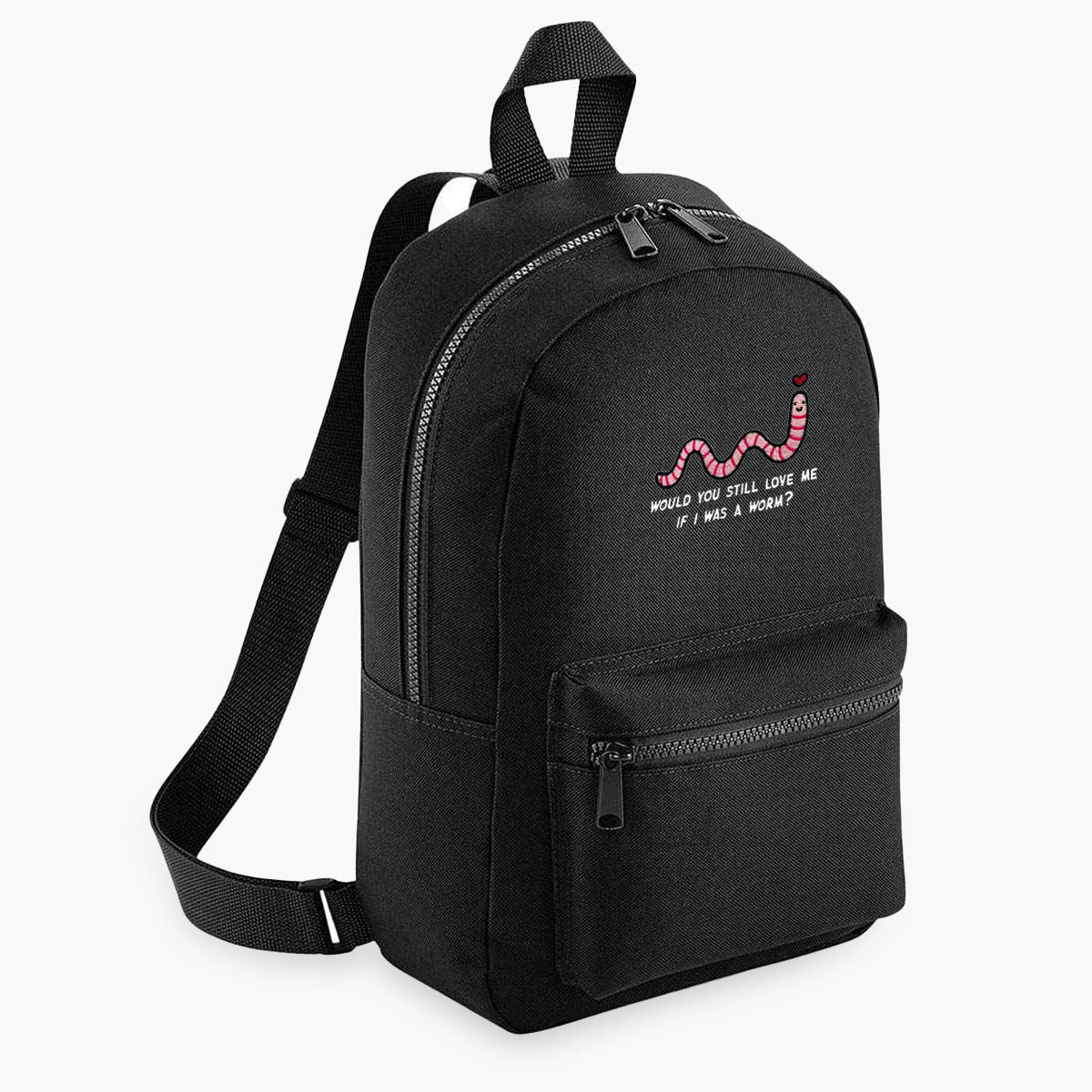 Love Me Worm Embroidered Mini Backpack