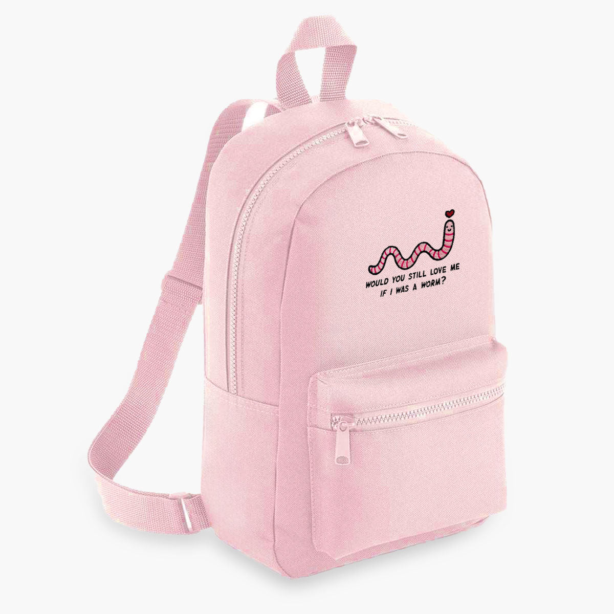 Love Me Worm Embroidered Mini Backpack