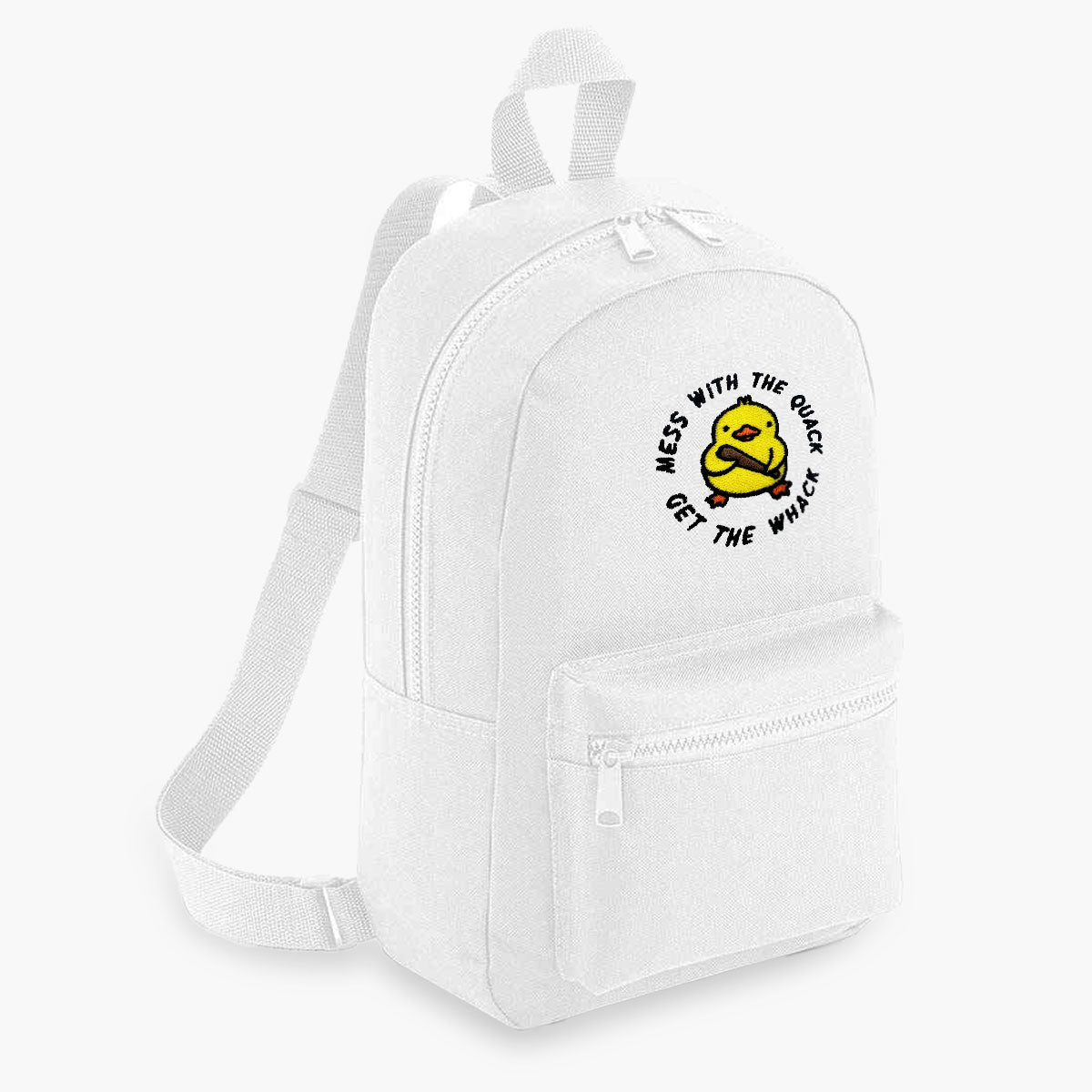 Mess With The Quack Embroidered Mini Backpack