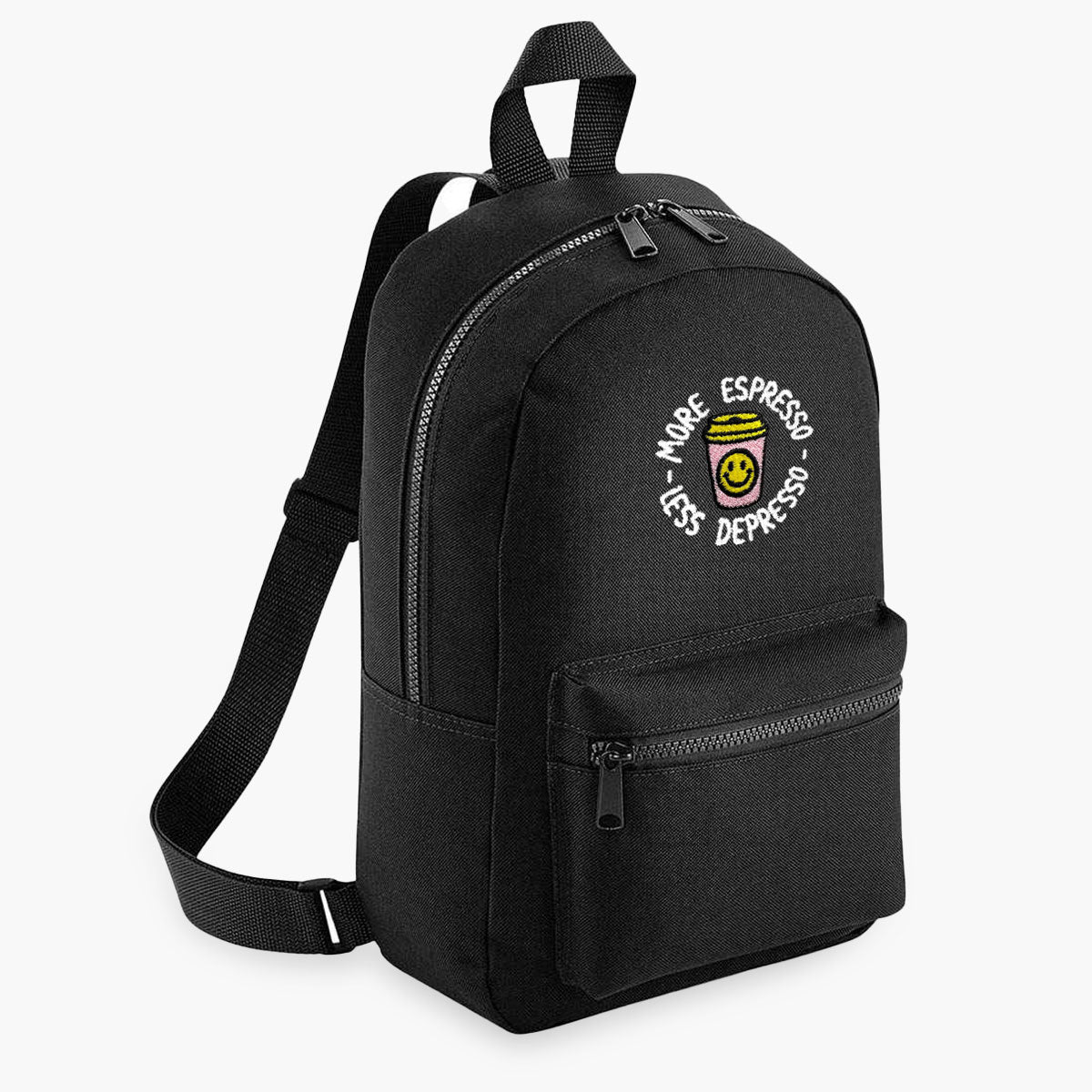 More Espresso Less Depresso Embroidered Mini Backpack