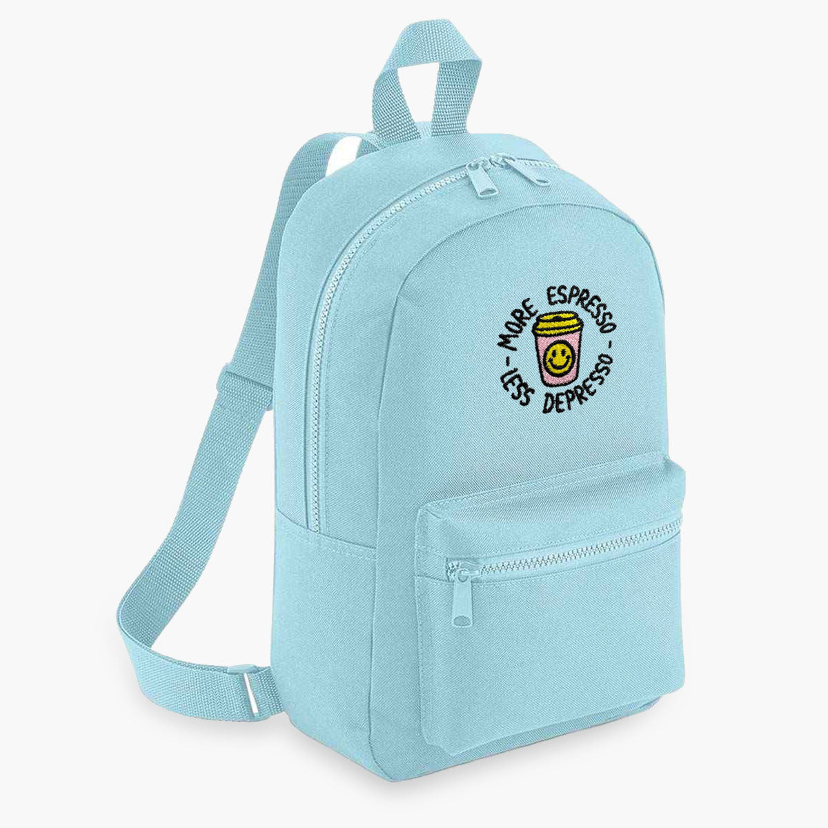 More Espresso Less Depresso Embroidered Mini Backpack