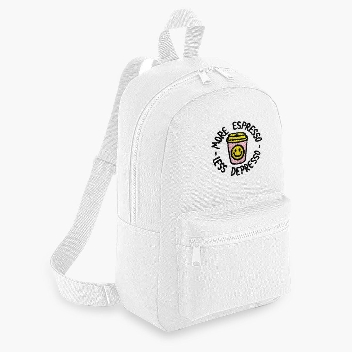More Espresso Less Depresso Embroidered Mini Backpack