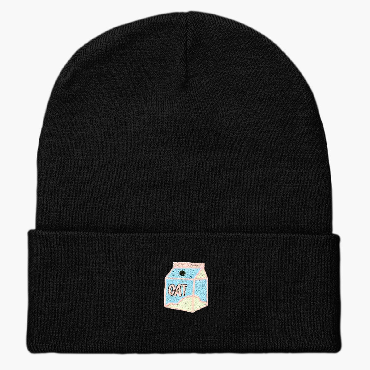 My Oat Milk Frees All The Cows From The Yard Embroidered Beanie