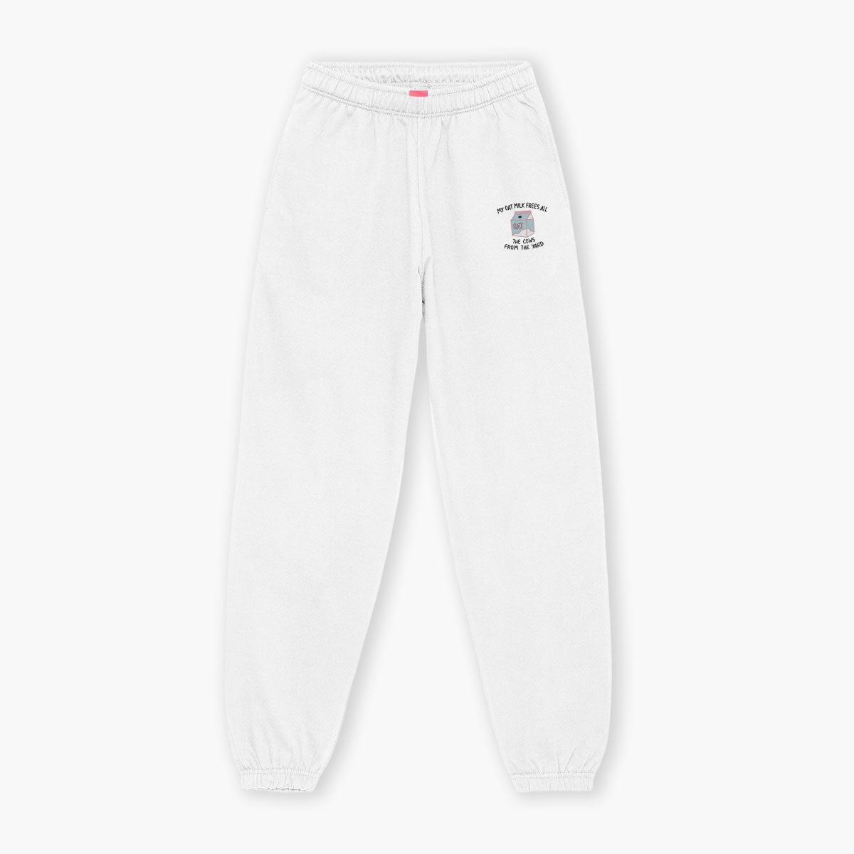 My Oat Milk Frees All The Cows From The Yard Embroidered Joggers (Unisex)