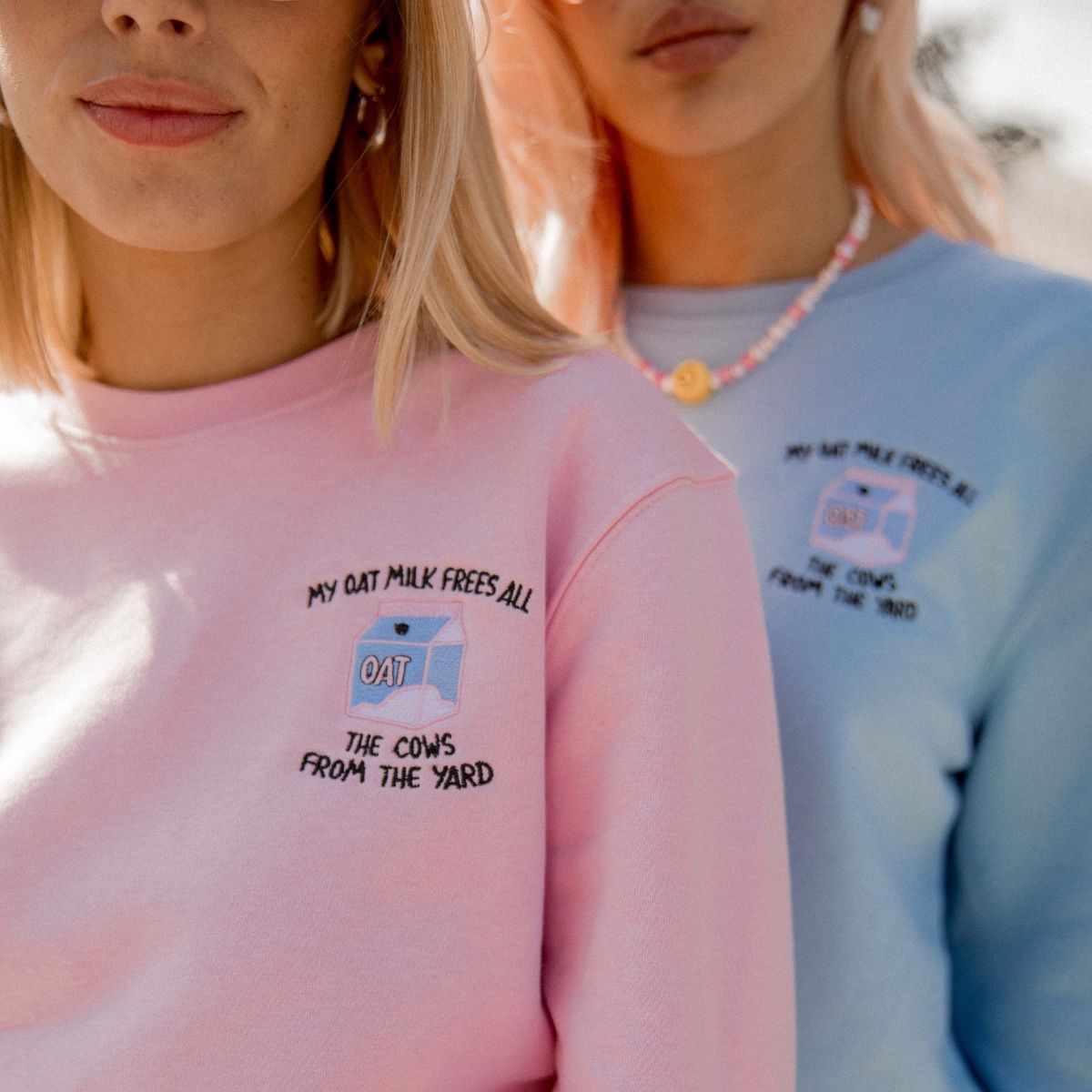 My Oat Milk Frees All The Cows From The Yard Embroidered Sweatshirt (Unisex)