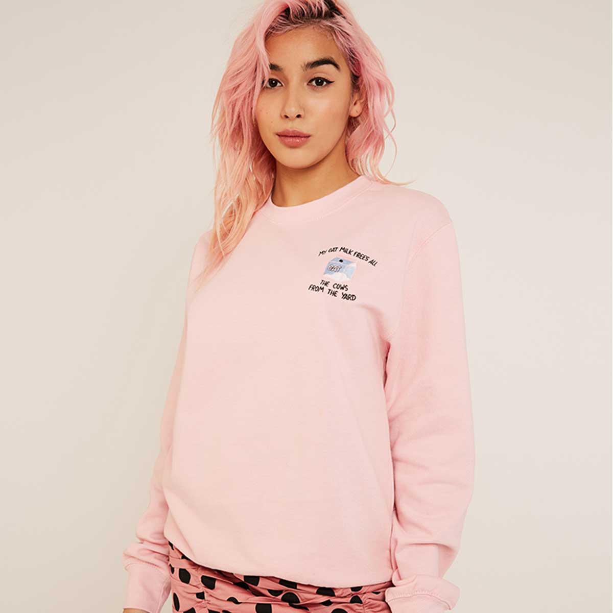 My Oat Milk Frees All The Cows From The Yard Embroidered Sweatshirt (Unisex)