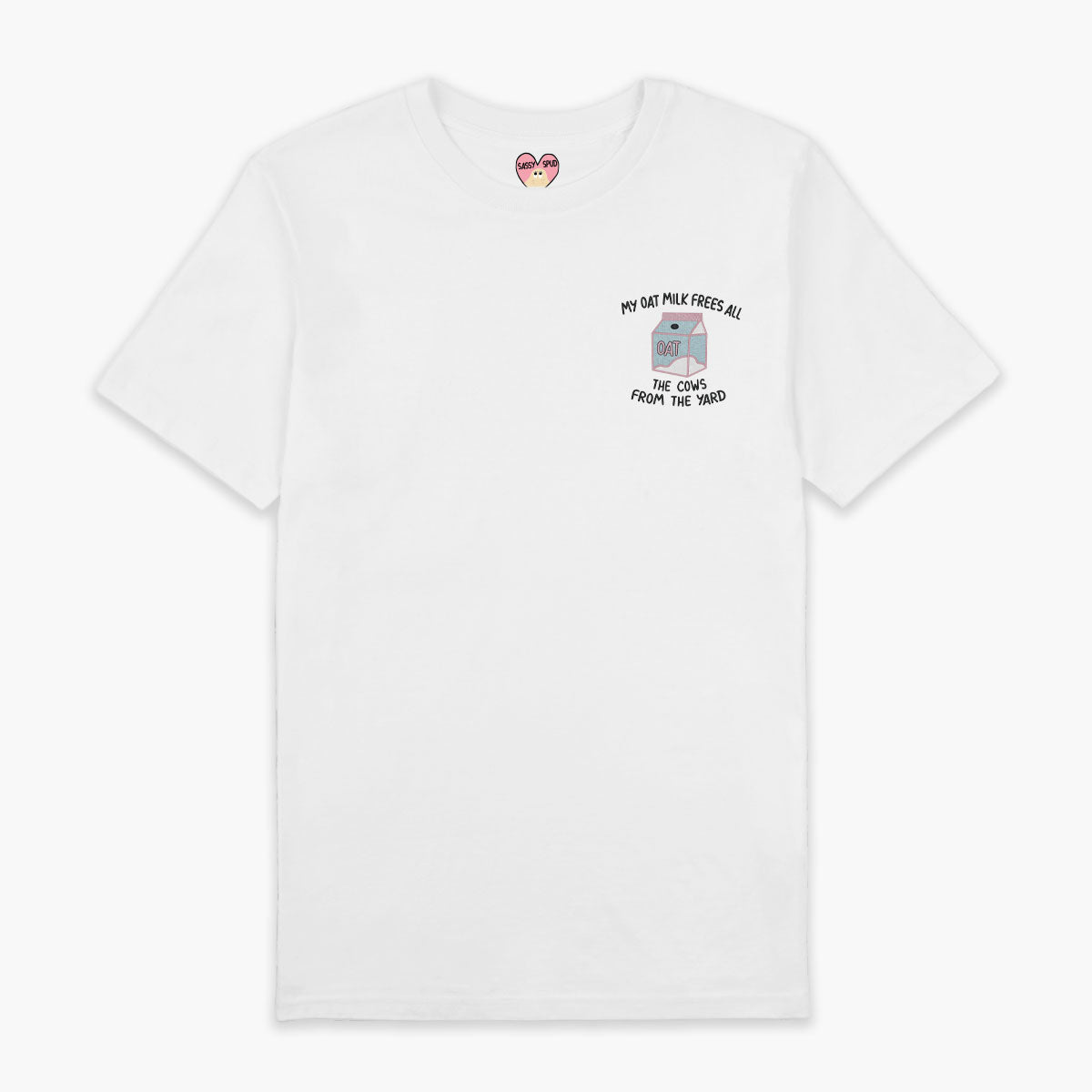 My Oat Milk Frees All The Cows From The Yard Embroidered T-Shirt (Unisex)