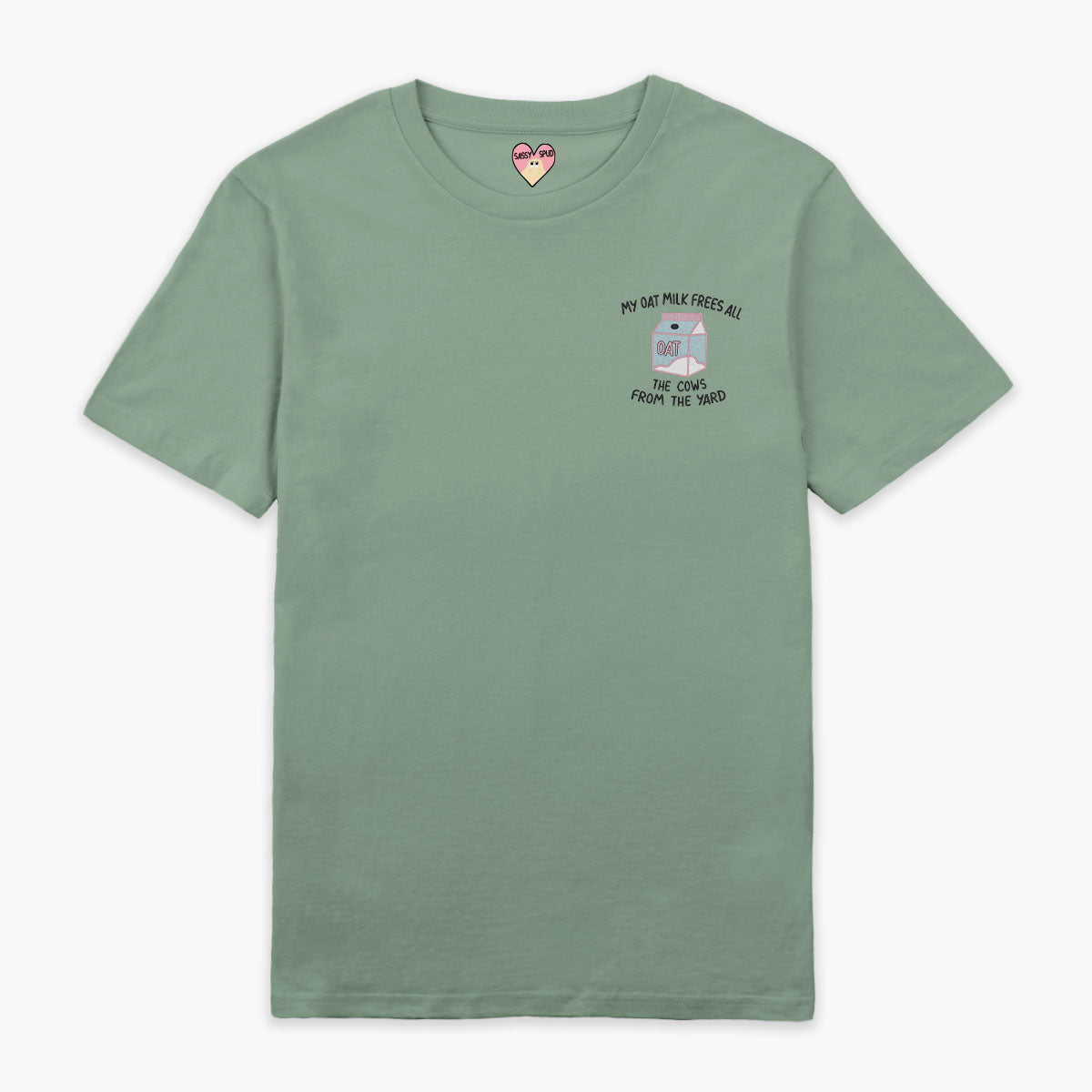 My Oat Milk Frees All The Cows From The Yard Embroidered T-Shirt (Unisex)
