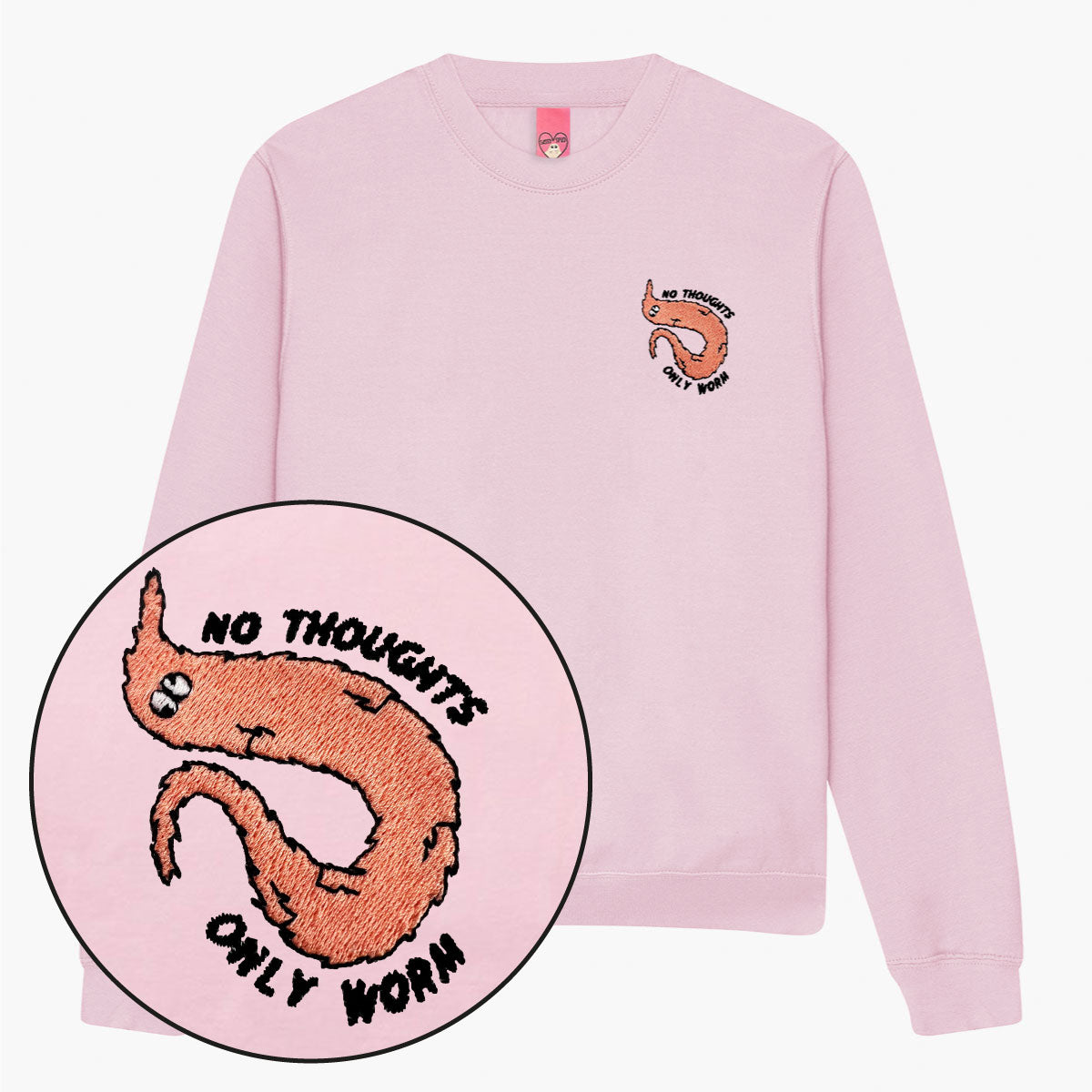 Orange Worm On A String Embroidered Sweatshirt (Unisex)