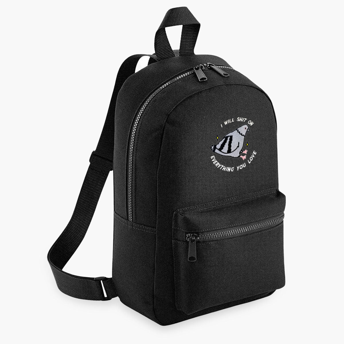 Pigeon Poo Embroidered Mini Backpack