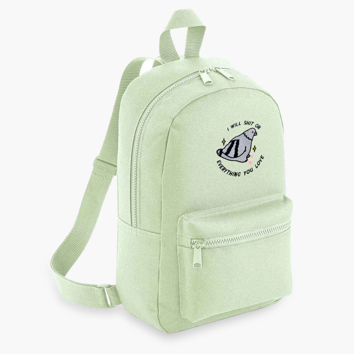 Pigeon Poo Embroidered Mini Backpack