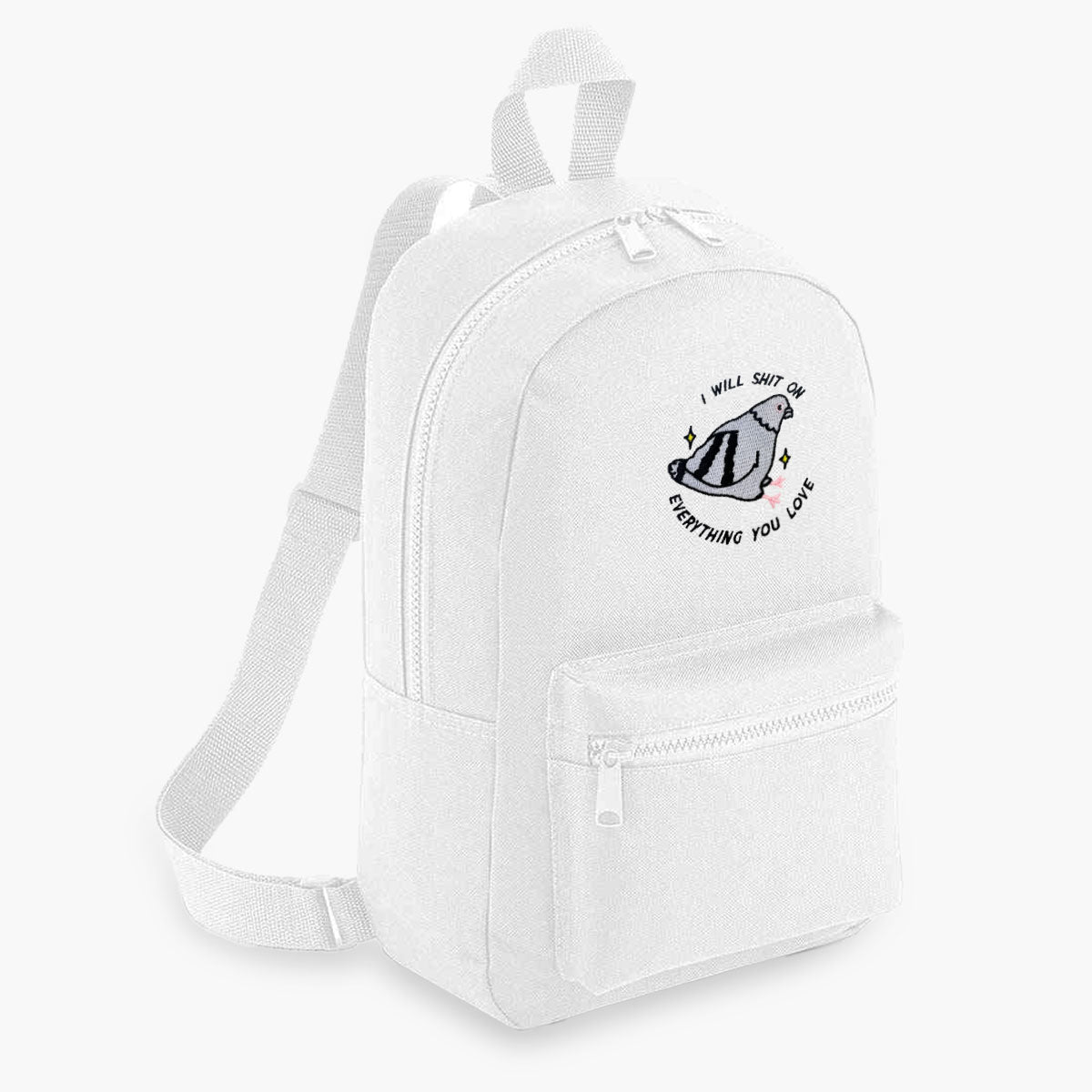 Pigeon Poo Embroidered Mini Backpack