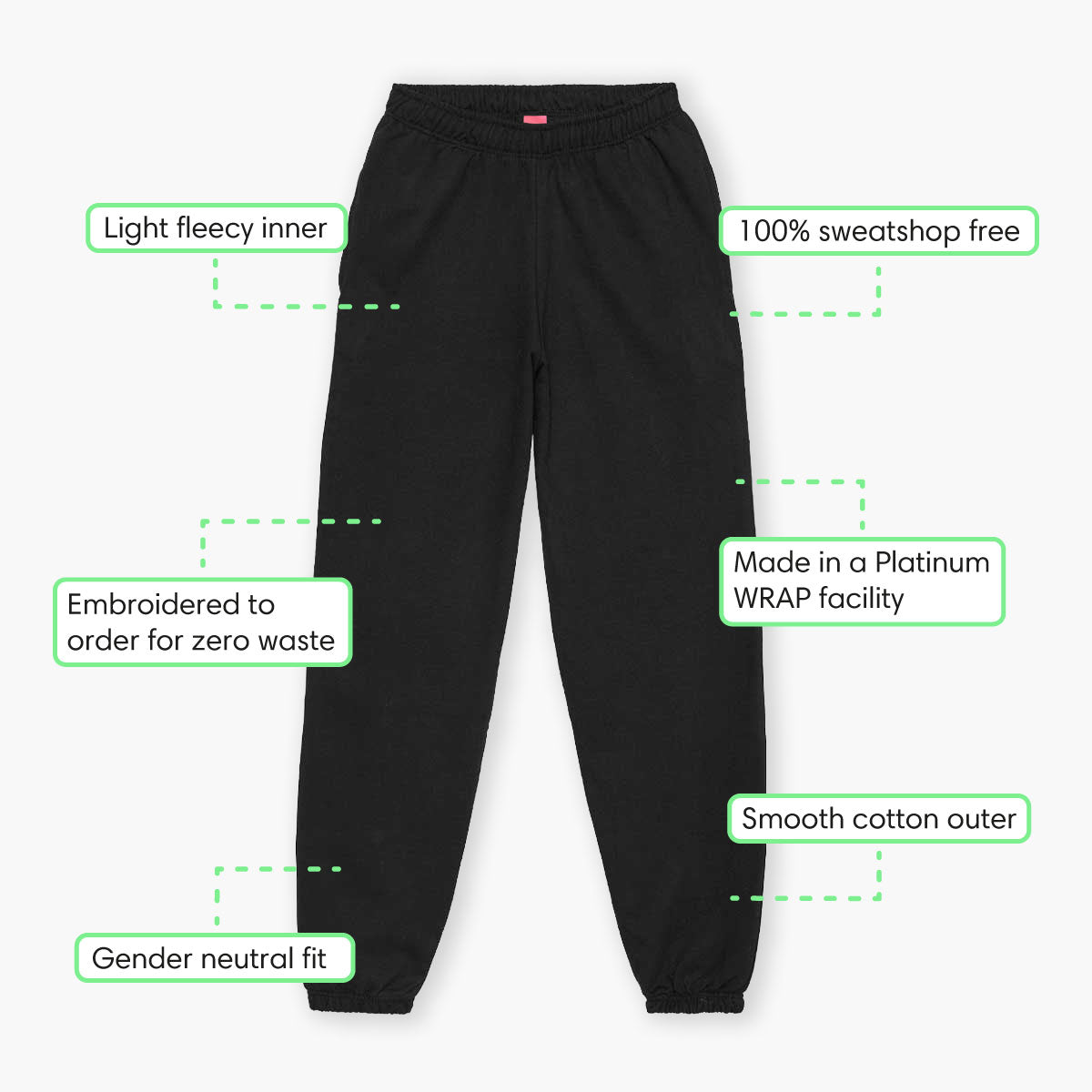Spread Hummus Not Hate Embroidered Joggers (Unisex)