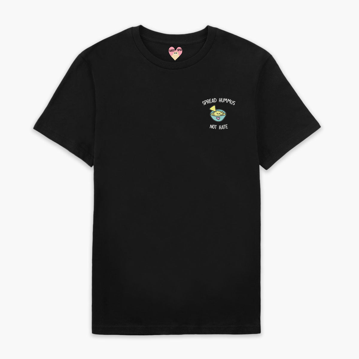 Spread Hummus Not Hate Embroidered T-Shirt (Unisex)