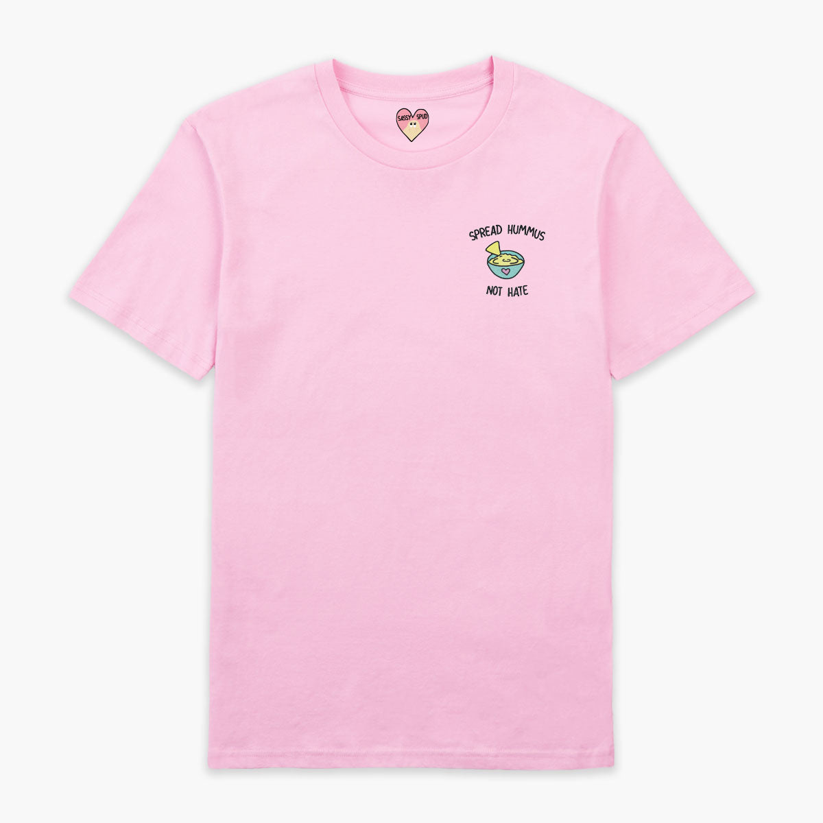 Spread Hummus Not Hate Embroidered T-Shirt (Unisex)