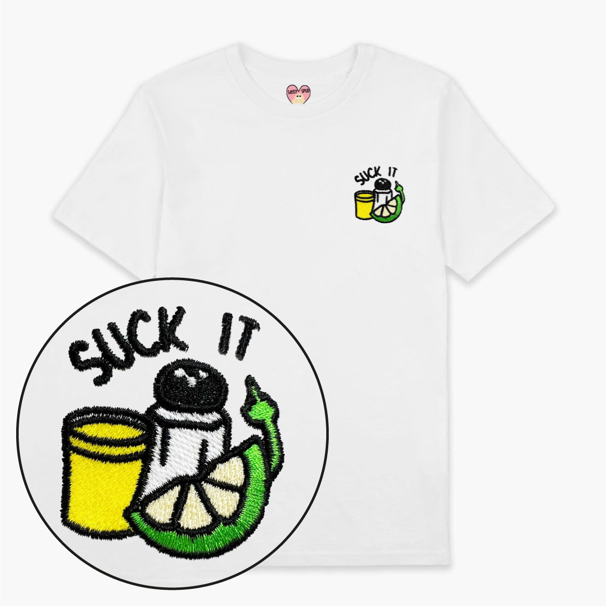 Suck It Tequila Embroidered T-Shirt (Unisex)