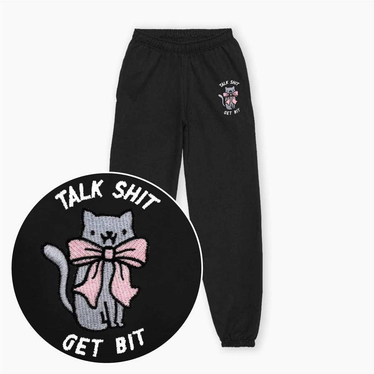 Talk Sh*t Get Bit Embroidered Joggers (Unisex)