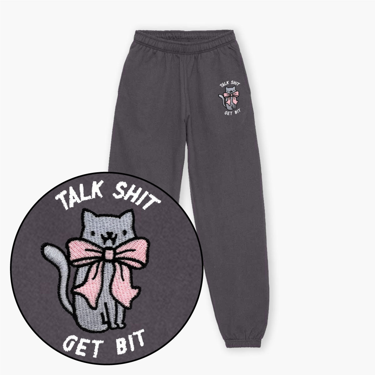 Talk Sh*t Get Bit Embroidered Joggers (Unisex)