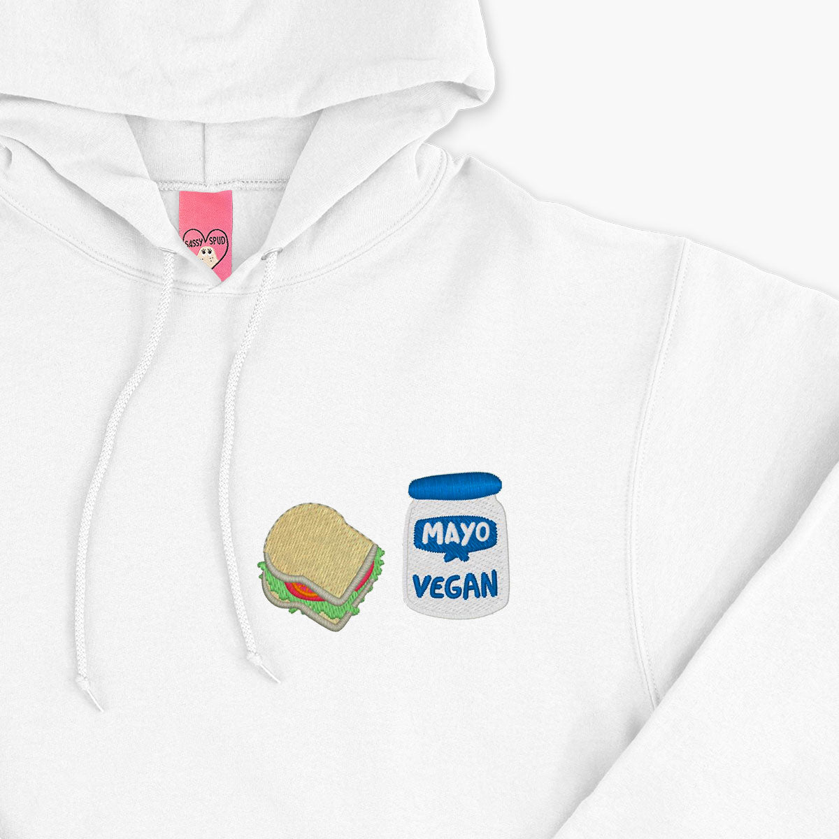 Vegan Mayo Embroidered Hoodie (Unisex)