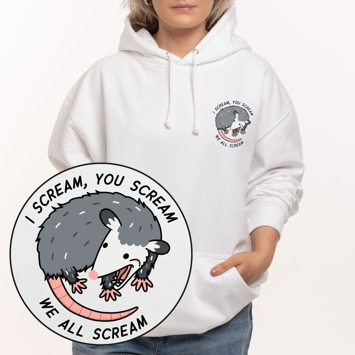We All Scream Possum Hoodie (Unisex)
