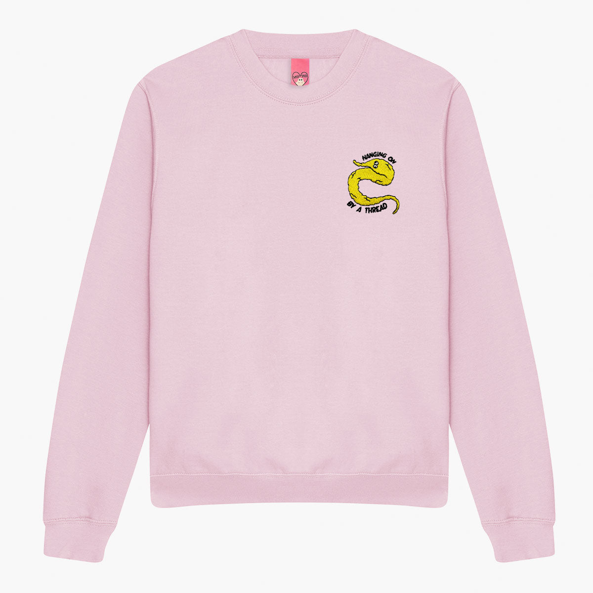 Yellow Worm On A String Embroidered Sweatshirt (Unisex)